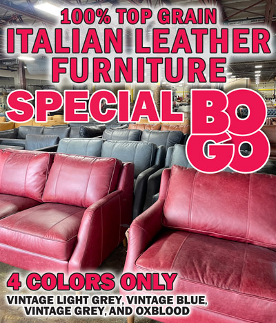 100 percent top grain Italian leather furniture Special BOGO, 4 colors only vintage light grey, vintage blue, vintage grey, and oxblood