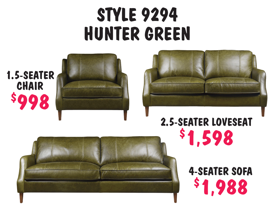 100 percent top grain Italian leather furniture, sofas, loveseats, chairs, ottomans, bar and counter height stools, available in 9 colors – hunter green, oxblood, vintage black, saba tee pee, vintage grey, vintage blue, vintage tan, vintage light grey, and vintage mocha. This lived-in top grain leather furniture is made to last a lifetime, acquiring a patina over time and becoming even more beautiful with age. Colors and styles may vary by store. Special BOGO on 4 colors only vintage light grey, vintage blue, vintage grey, and oxblood, no exceptions, sorry. Buy one piece at regular price, get a second piece of equal or lesser value for $99, any style including 4 and a half and 4 seater sofas. Hurry in for best selection. First come, first sold until they’re gone! BOGO only goo on vintage light grey, vintage blue, vintage grey, and oxblood, no exceptions, sorry. Colors and styles may vary by store.