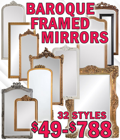 Baroque Framed Mirrors $49 to $788, 32 styles