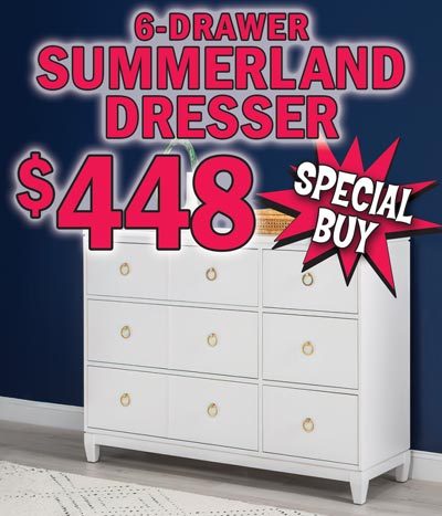 Special Buy 6-Drawer Summerland Dresser $448